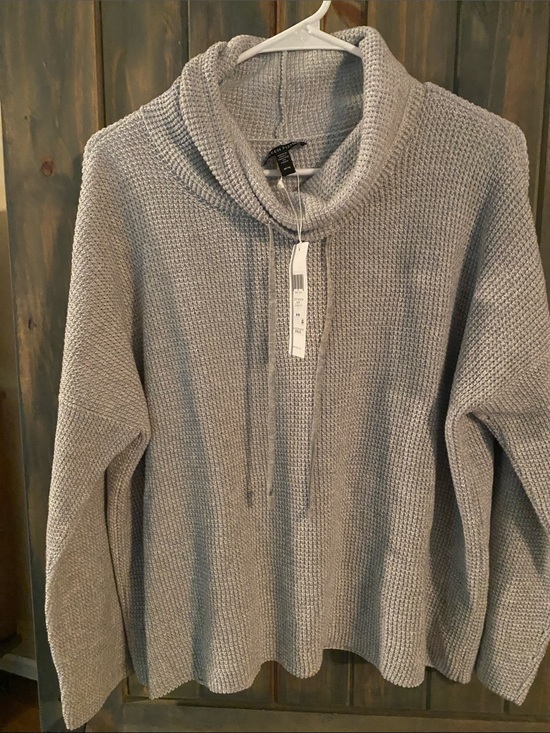 Eileen Fisher Sweaters - Eileen Fisher Light Gray Turtleneck Drawstring Sweater